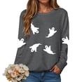 thumbnail image 6 of Godom Halloween Sweatshirts for Women Pumpkin Graphic Long Sleeve Tunic Shirts Crewneck Loose Pullover Tops 2025 Trendy Outfit, 6 of 7