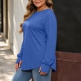 thumbnail image 4 of GUACER Plus Size Long Sleeve Tops for Women Casual Crewneck Thumb Hole Shirts Soft Stretch Knit Loose Raglan Sleeve Tees, 4 of 6