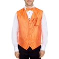 thumbnail image 1 of Men's Solid Fomal Vest, Bow Tie, & Hanky Orange for Tuxedo and Suit, 1 of 1