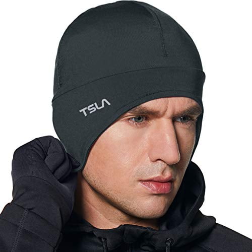 Men Women Helmet Liner Winter Skull Cap Beanie Thermal Winter Cap with Ear Cover 