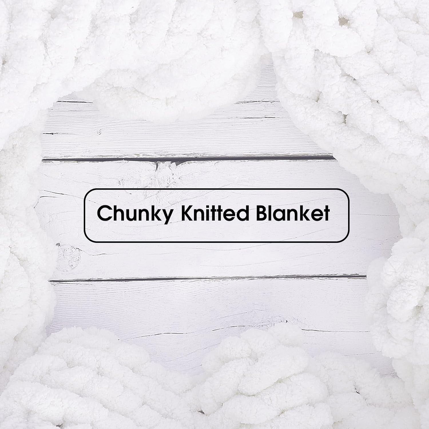 Pure White Chunky Chenille Yarn for Crocheting, Bulky Thick Fluffy Yarn for Knitting,Super Bulky Chunky Yarn for Hand Knitting Blanket, Soft Plush Yarn, 2 Jumbo Pack (27 yds,8 oz Each Skein)