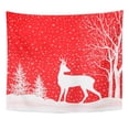 thumbnail image 1 of UFAEZU Blizzard Christmas Snow Winter Landscape Deer Merry Forest Wall Art Hanging Tapestry Home Decor for Living Room Bedroom Dorm 51x60 inch, 1 of 2