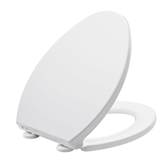 ROSYNEY Elongated Toilet Seat with Hinge, Slow Close, Easy Clean & Change Hinges, White