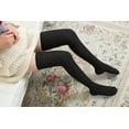 thumbnail image 5 of Meso Women's 2 Pairs Awesome Thigh High Cotton Socks, Comfortable, Soft and Super Durable M1025 6-9 2p11 Black+Cream, 5 of 6