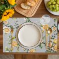thumbnail image 4 of Yellow Rose Placemats Set of 6, Vintage Country Botanical Floral Vines Placemats for Dining Table, Place Mats for Kitchen Tabletop, Waterproof Wipeable Dining Table Mats Set, 4 of 9