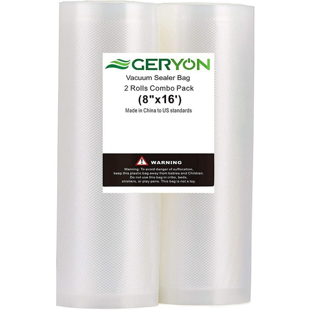 GERYON Vacuum Sealer Rolls Vacuum Sealer Bags for Food Storage 8" x 16