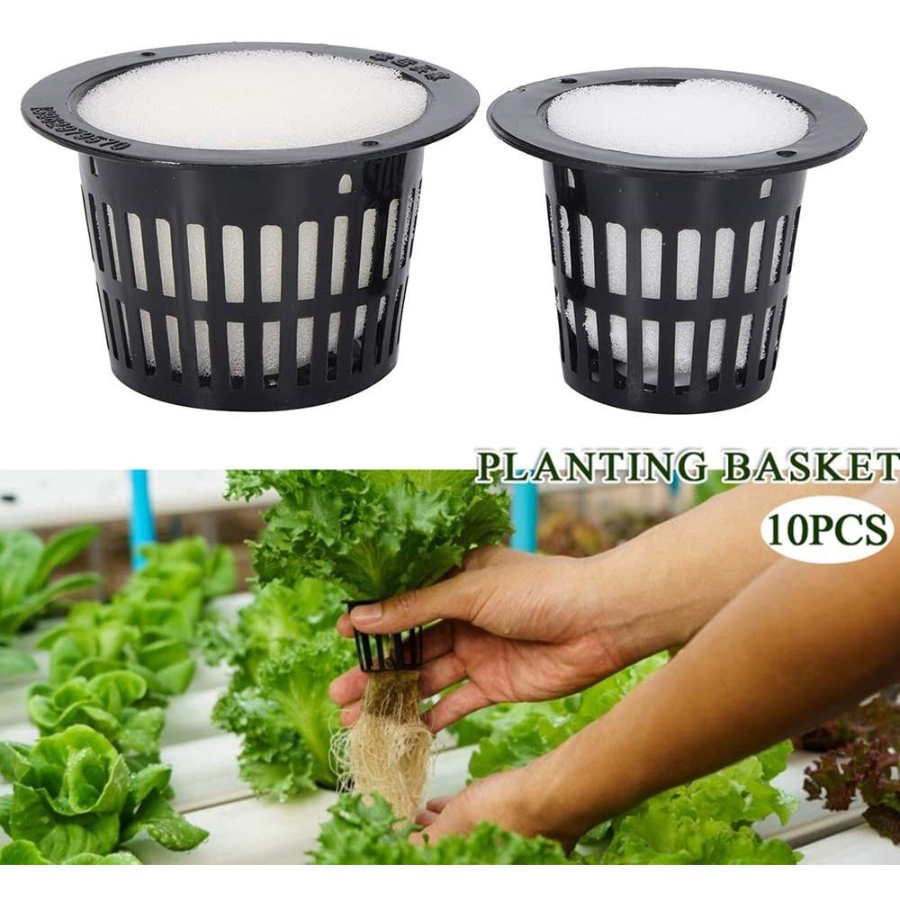 10/20Pcs Black Plastic Mesh Pot Hydroponic Aeroponic Plant Grow Net Cup