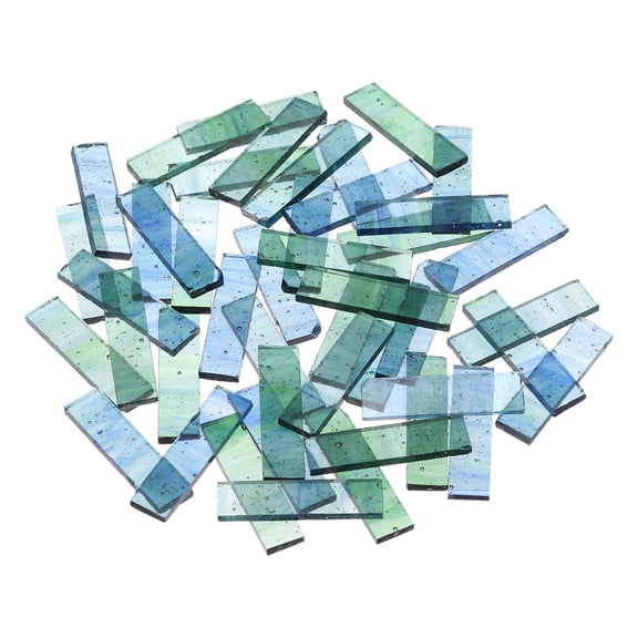 Stained Glass Strip, Transparent Water Blue Mosaic Tiles 200g/7.05 oz