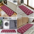 thumbnail image 6 of Burgundy Geometric Quatrefoil Pattern Kitchen Rug Mat,Kitchen Runner Rugs Non Skid Washable,Decorative Kitchen Floor Mats for Kitchen,Sink,Laundry,17"x47.2", 6 of 7