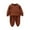 Brown, variant on Ahdbta Toddlers 2 Pieces Sweatsuit Sets Long Sleeve Crewneck Pullover Tops and Joggers Pants Solid Color Tracksuit Outfits