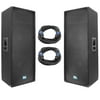 Seismic Audio Pair of Dual 15" PA Speakers and 25' Speaker Cables - PA/DJ Band PA Package - SA-155T-PKG21