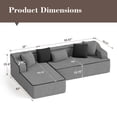 thumbnail image 6 of SUMMIT LIVING 104.9" L-Shaped Modular Sectional Sofa with Deep Seat, Comfy Corduroy Cloud Couch, No Assembly Required, Dark Gray, 6 of 6