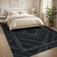 thumbnail image 3 of ODIKA 8'x10' Washable Area Rug Durable, Non-Slip Large Minimalist Interlocking Motif Covering Blackrug Pile for Living Room, Under Sectional, Family, 3 of 7