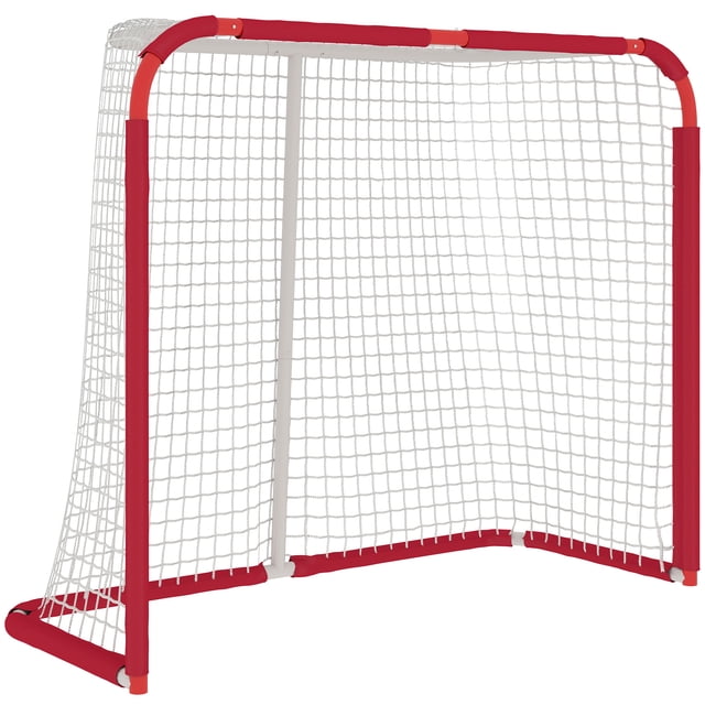 Soozier Portable Hockey Net, Easy Setup Hockey Goal w/Steel Frame, PE Mesh