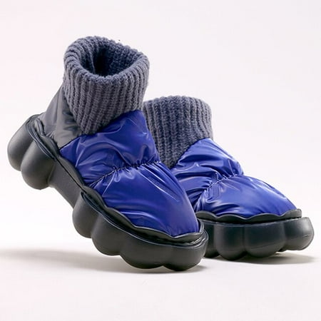 

CoCopeanut Thick High-heeled Waterproof Cotton Slippers Boots Platform Outdoor Snow Keep Warm Winter Women s Shoes 2022 Plush Slippers