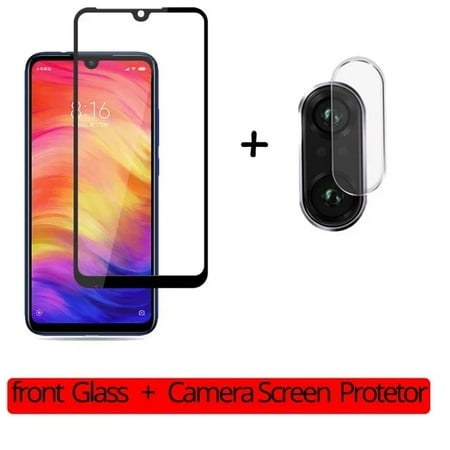 2 in 1 Protective Glass For Redmi 7 8 9A Camera Screen Protector Tempered Glass For Xiaomi Redmi Note 7 8 9 10 pro Lens Film 2-in-1 Glass For Redmi Note 8 pro