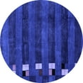 thumbnail image 1 of Ahgly Company Machine Washable Indoor Round Abstract Blue Modern Area Rugs, 8' Round, 1 of 4