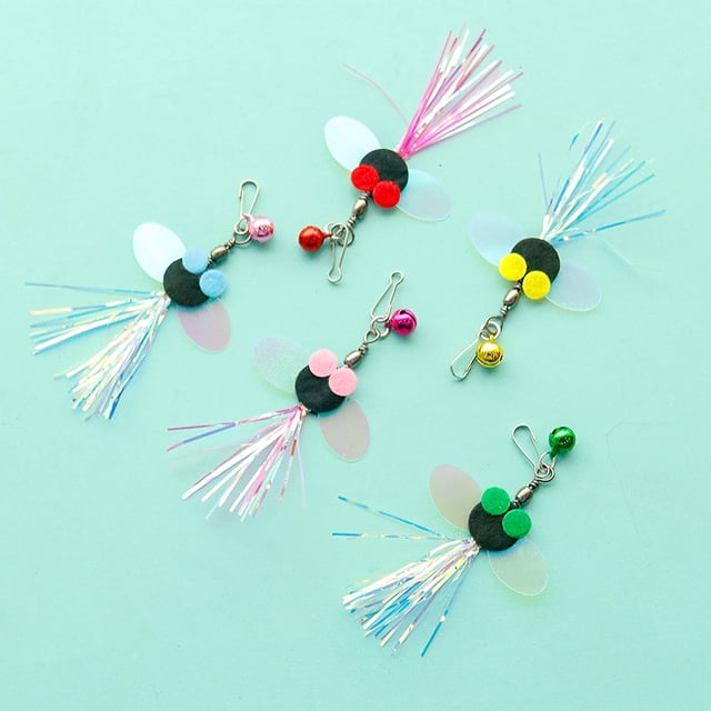 Divertido palo para gatos, pequeño insecto volador, reemplazo de cabeza, pluma, libélula, insecto, campana, juguete para gatos