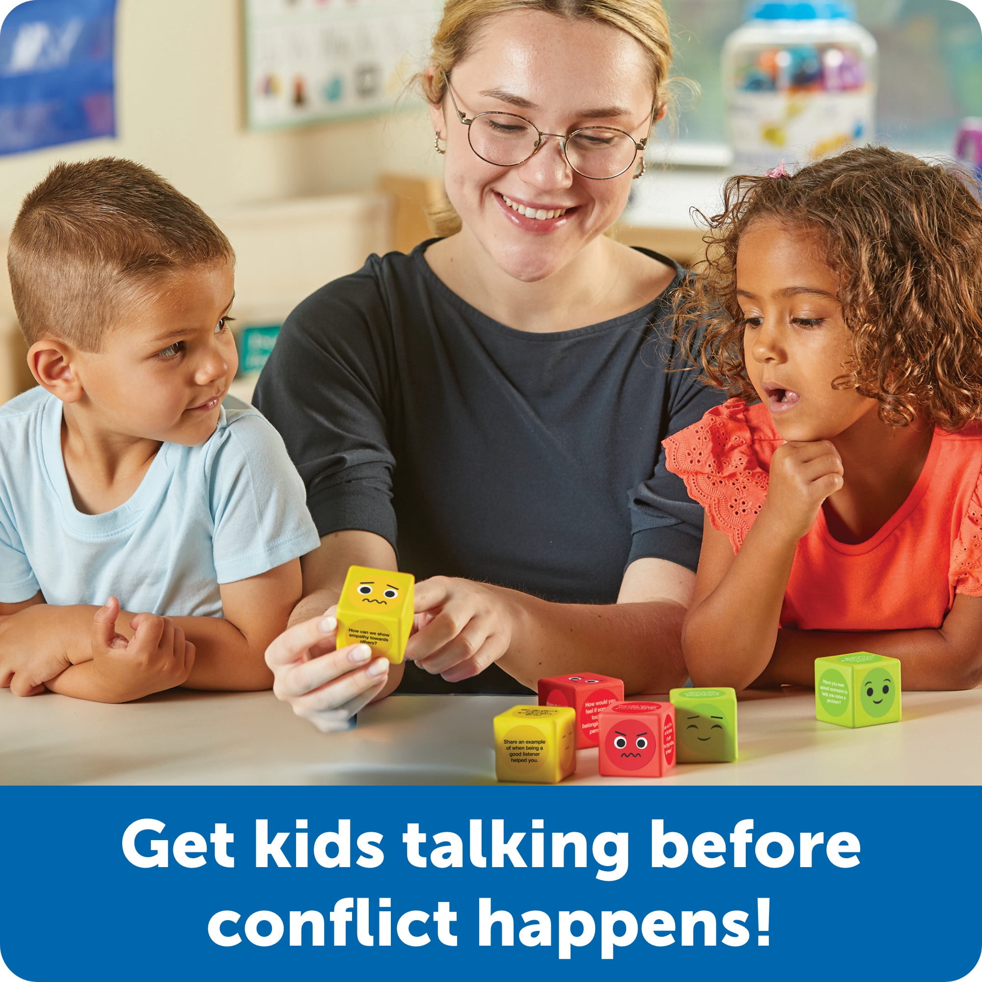 Learning Resources Conflict Resolution Cubes - Conversation Starter Cubes, Ages 5+
