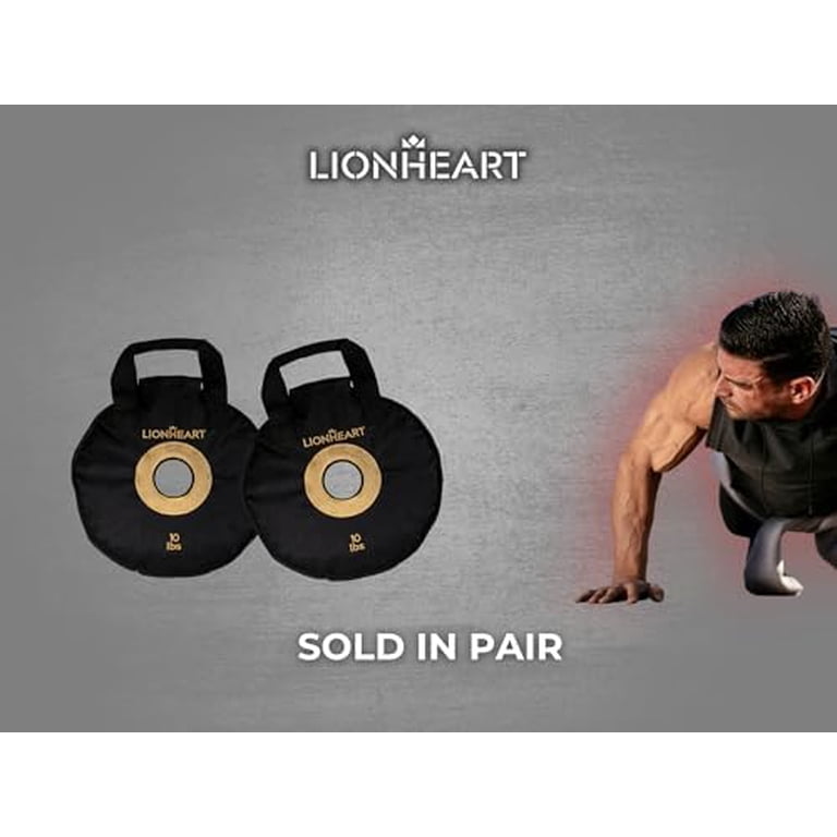 Lionheart Sandbag Weight Plates Set - Fillable Sandbags For Home Gym, Travel, Strength Training - Unfilled 10,15,25,35,45 Lb Plates (Set Of 2)