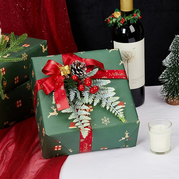 Christmas Present Decorating Wreath Bow Wedding Party Wrap Ribbon with Holly Berry