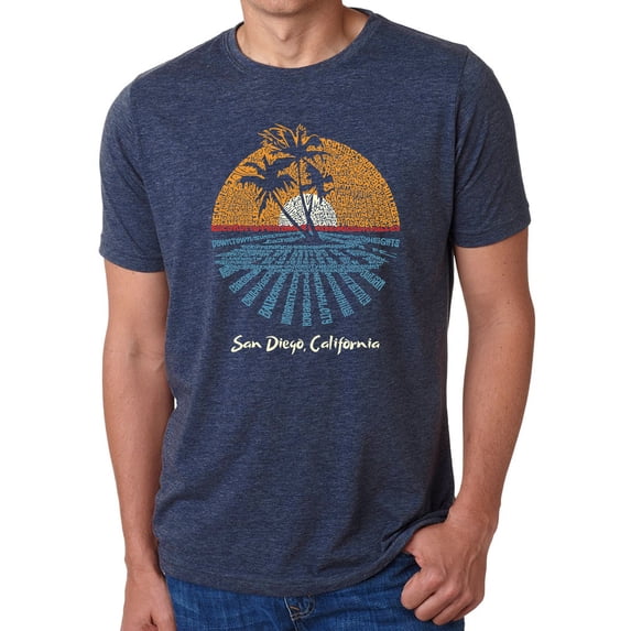 LA Pop Art Men's Premium Blend Word Art T-shirt - Cities In San Diego