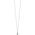 thumbnail image 2 of Solid 14K White Gold Lab Grown Diamond and Created Emerald Pendant Necklace - 18" Chain, 2 of 6