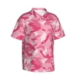 thumbnail image 2 of Hawaiian Shirt For Men, Pink Camouflage Mens Button Down Short Sleeve Shirt, Summer Beach Shirts For Men, 2 of 2