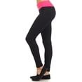 thumbnail image 3 of "Women's Cotton Stretch Ankle Length Slim Fold-Over Tight Leggings // Two-Tone (Coral), Size: L", 3 of 5