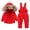 Red, variant on Baby Girls 2-Piece Snowsuit Set Hooded Down Jacket & Bib Pants, Waterproof Ski Outfit with Adjustable Cuffs for 12-24M