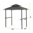 thumbnail image 7 of 8'x 5' Outdoor Pop up Grill Gazebo, Grill Gazebo, Shelter Tent, Double Tier Soft Top Canopy and Steel Frame with Hook and Bar Counters, for Patios, Portable BBQ Gazebo, Barbecue Canopy, Gray, 7 of 7