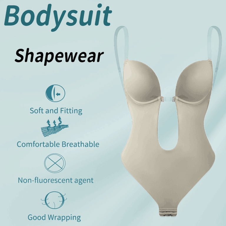 backless shapewear for dresses Slimers Backless Shapewear Tummy Control: Low Back Plunge Shapewear Bodysuit