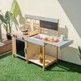 thumbnail image 2 of Gymax Kids Kitchen Playset Toy Outdoor Wooden Kid's Play Kitchen for Girls Boys 3+, 2 of 9