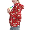 thumbnail image 2 of Fotbe cute Christmas Moose Pattern Womens Long Sleeve Hoodie, Pullover Hooded Sweatshirt, Kangaroo Pocket Hoodie with Eye-catching Drawstrings-X-Large, 2 of 7