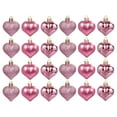 thumbnail image 2 of Christmas Heart Ornaments,24 PCS Heart Shaped Ornament for Christmas Tree Heart Hanging Ornament Multi Finish Hearts Plastic Baubles Xmas Tree Hanging Decoration for Anniversary Party Decor, 2 of 9