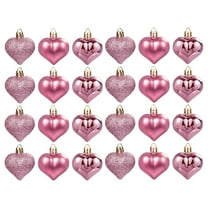 Gnwei 24pcs Heart Ornaments for Christmas Decorations, Heart Shaped Hanging Ornaments for Valentine's Day Wedding Decor Christmas Tree Anniversary Mother's Day Party Decorations