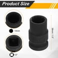 thumbnail image 2 of Uxcell 2pcs 1/2" Drive 12 Points Socket 14mm Metric CR-V Steel Shallow Impact Socket, 2 of 7