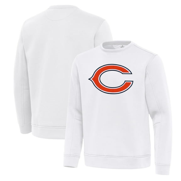 Men's Antigua White Chicago Bears Relevant Lightweight Pullover Sweatshirt