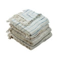 thumbnail image 4 of LR Home Talia Gray/Ivory Striped Lightweight Cotton Blend Embroidered Throw Blanket, 50" x 60", 4 of 8