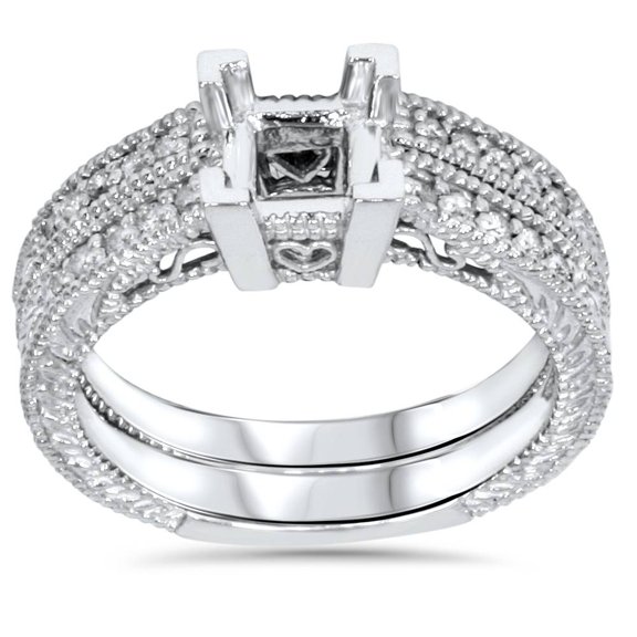 Pompeii 1/2ct Princess Cut Diamond Engagement Ring Setting 14K (G/H,I1)