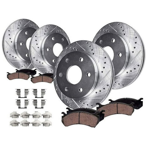 Front and Rear Brake Pad and Rotor Kit - Compatible with 2008 - 2014 Chevy Tahoe 2009 2010 2011 2012 2013