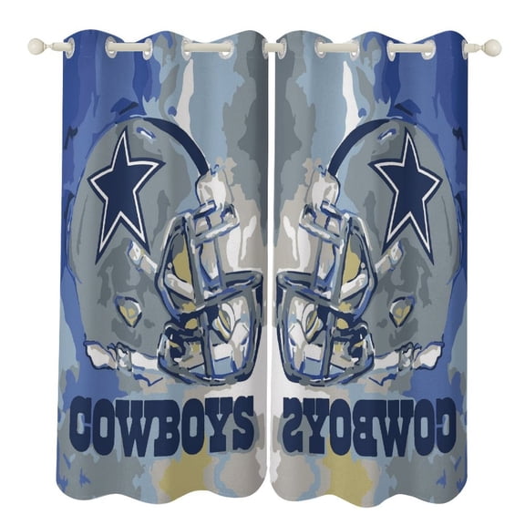 Football Cowboys 2 Panels Blackout Curtains for Bedroom Living Room Drapes Kitchen Room Window Curtain Grommet