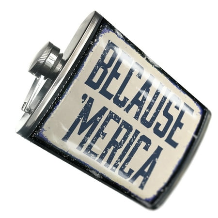 

NEONBLOND Flask Because Merica Fourth of July Aging Vintage Blue