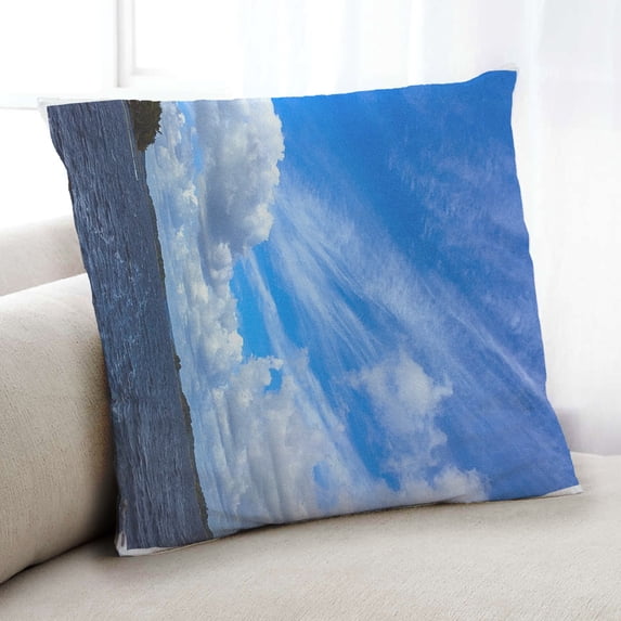Ahgly Company Earth Clouds Indoor Throw Pillow, 18 inch by 18 inch