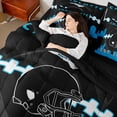thumbnail image 4 of Castle Fairy Sport Football Twin Bedding Sets for Boys,Black Blue Bedding Comforter Set, 4 of 8