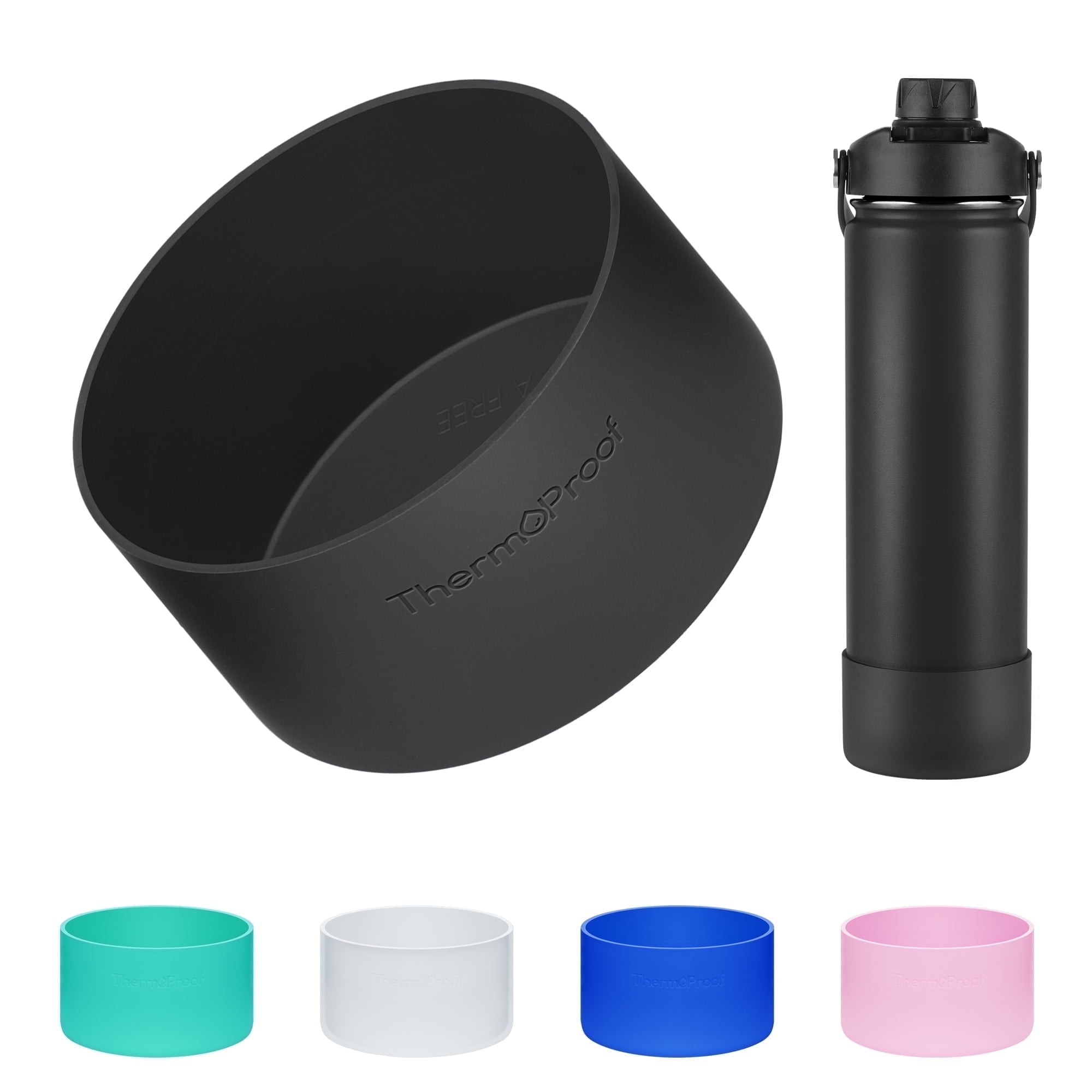 DipSip 18 Oz Plastic Water Bottle – Clear, BPA-Free With Stainless Steel Screw Cap & Strap