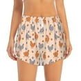 thumbnail image 2 of Picia Funny Chicken Pattern Women's 2 in 1 Athletic Running Shorts High Waisted Workout Casual Gym Sweat Shorts with Comfy Liner Zipper Pockets-Small, 2 of 9