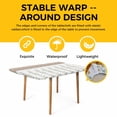 thumbnail image 4 of Beige Floral Table Cloths for 3 Foot Rectangle Tables, Spring Summer Botanical Flowers Patio Waterproof Elastic Fitted Tablecloths, Washable Rectangular Table Cover for Camping, 4 of 8