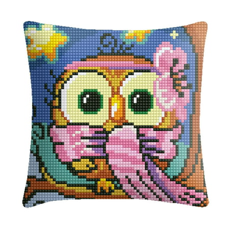 Semi Finished Embroidery Pillow Kit Diy Craft Cross Stitch Kits Needlework Color Owl Canada - Easy Diy Owl Pillowcase