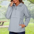thumbnail image 3 of Husipze Women's Lightweight Athletic Sport Hoodie Oversized Quarter Zip Collar Top Long Sleeve Waterproof Pullover for Outdoor Hiking Gray M, 3 of 9